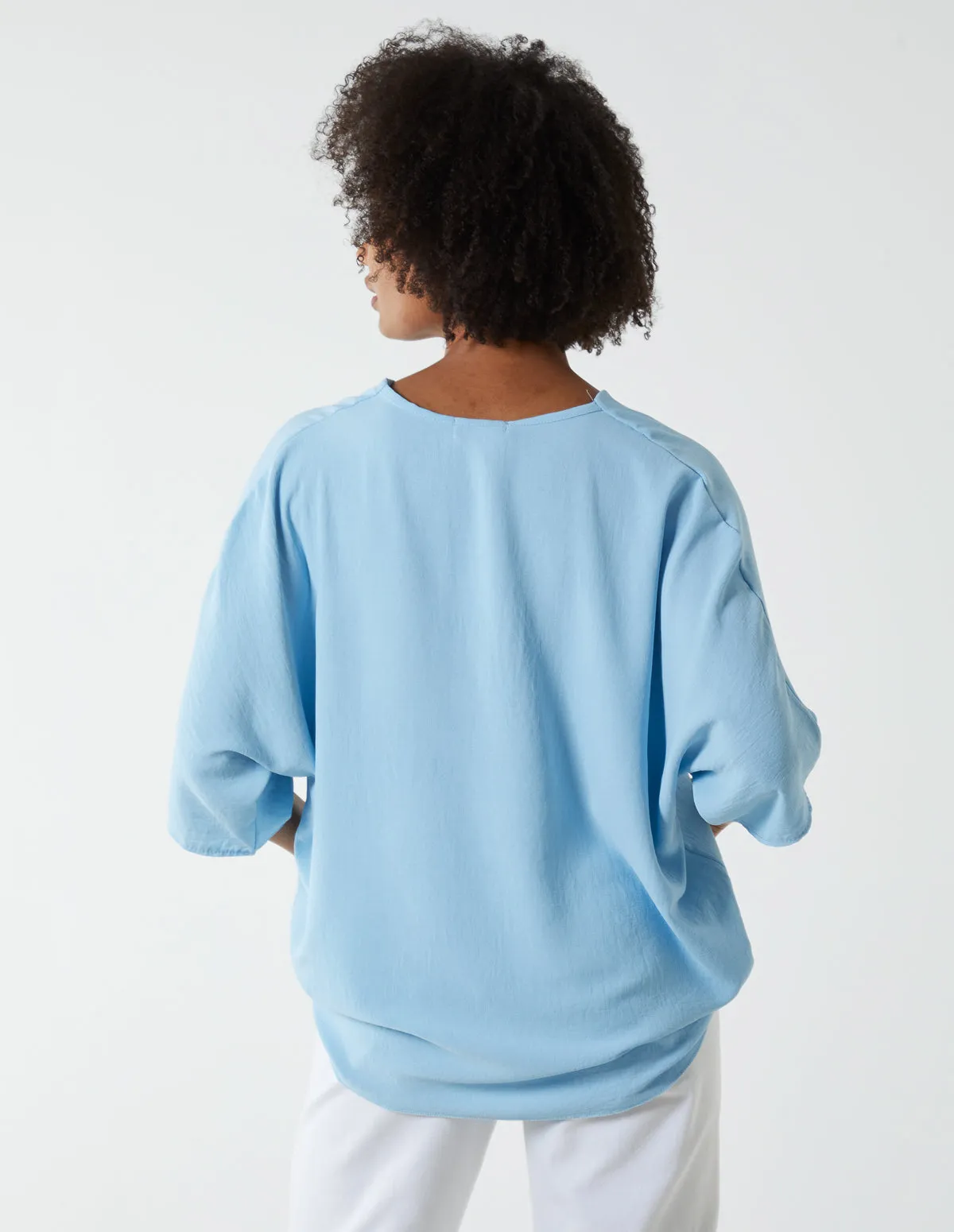 V Neck Tie Front Blouse sold by Blue Vanilla product image thumbnail 4