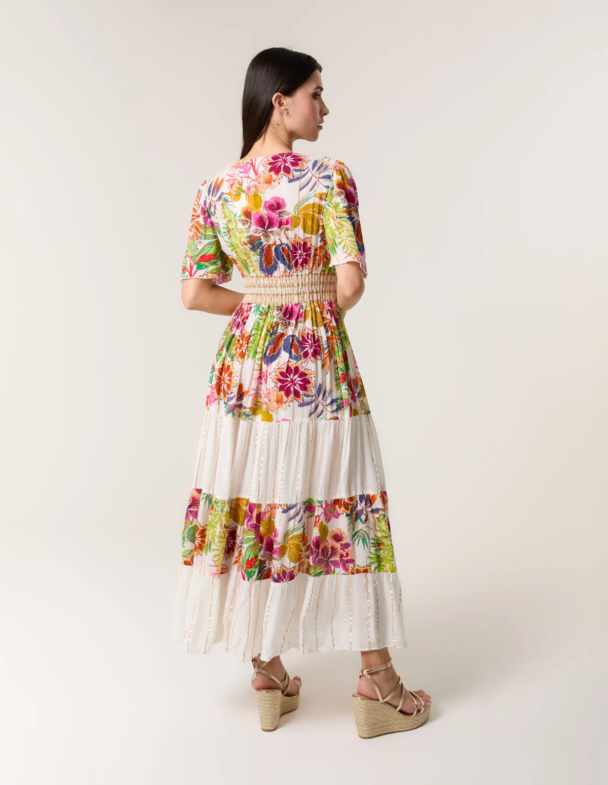 Tropical Tiered Maxi Dress sold by Blue Vanilla product image thumbnail 4