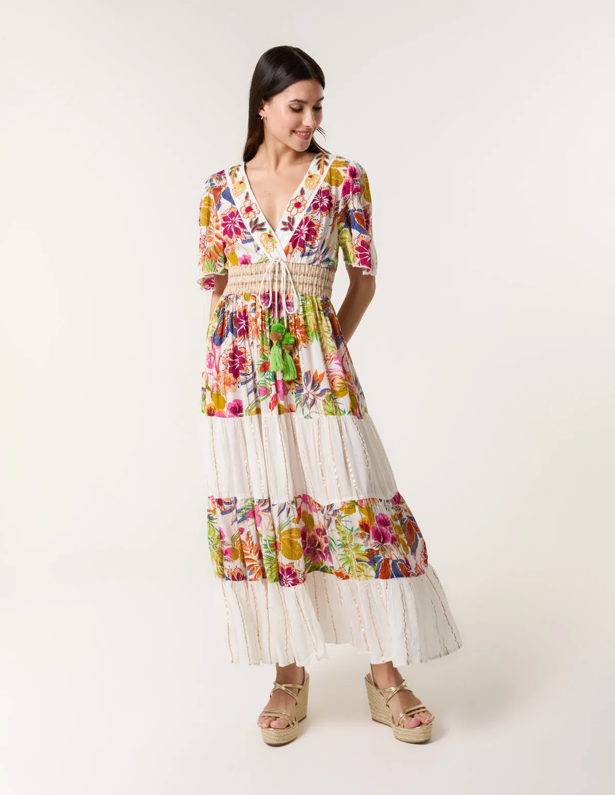 Tropical Tiered Maxi Dress sold by Blue Vanilla product image thumbnail 3