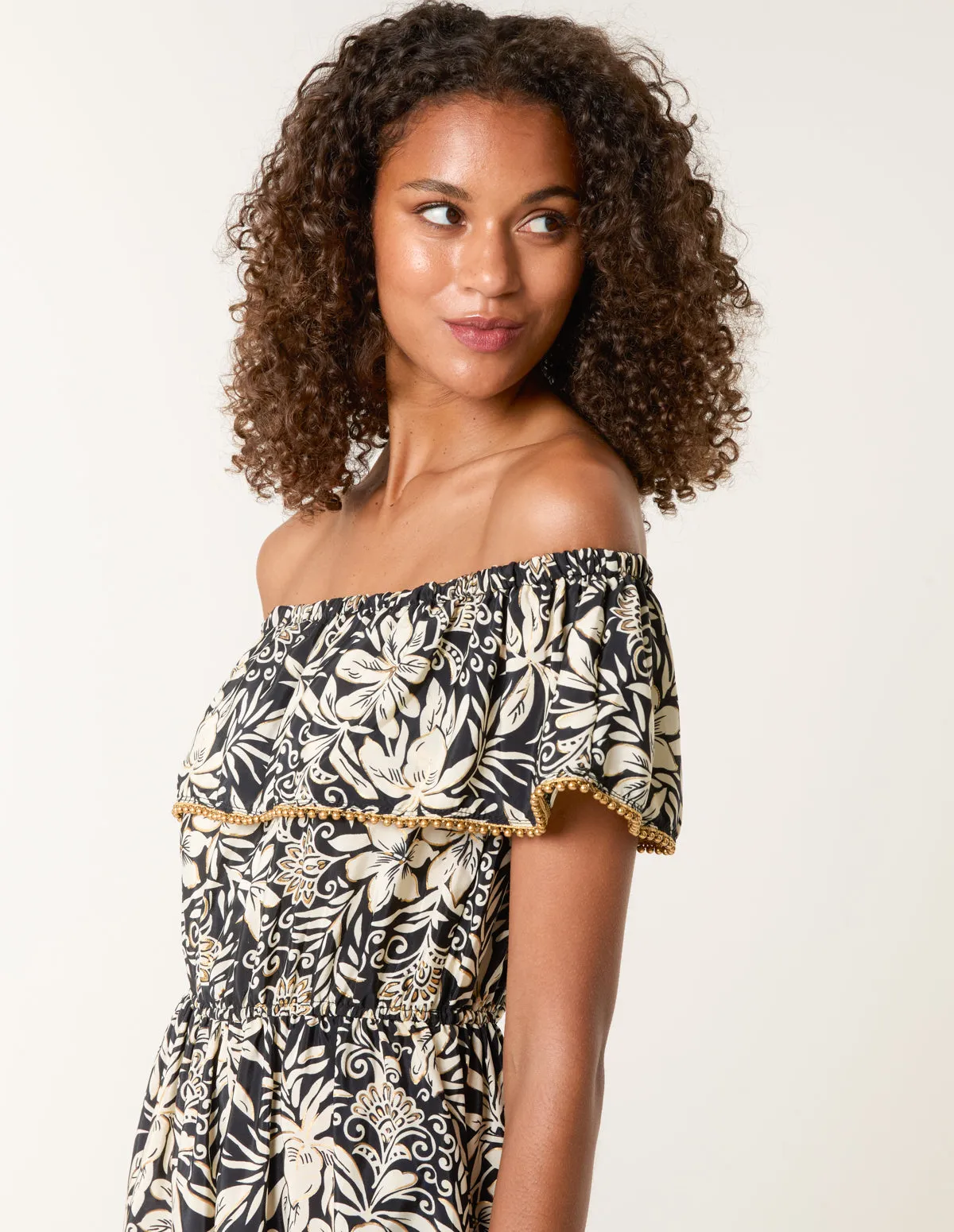 Gold Beaded Bardot Midi Dress sold by Blue Vanilla product image thumbnail 2