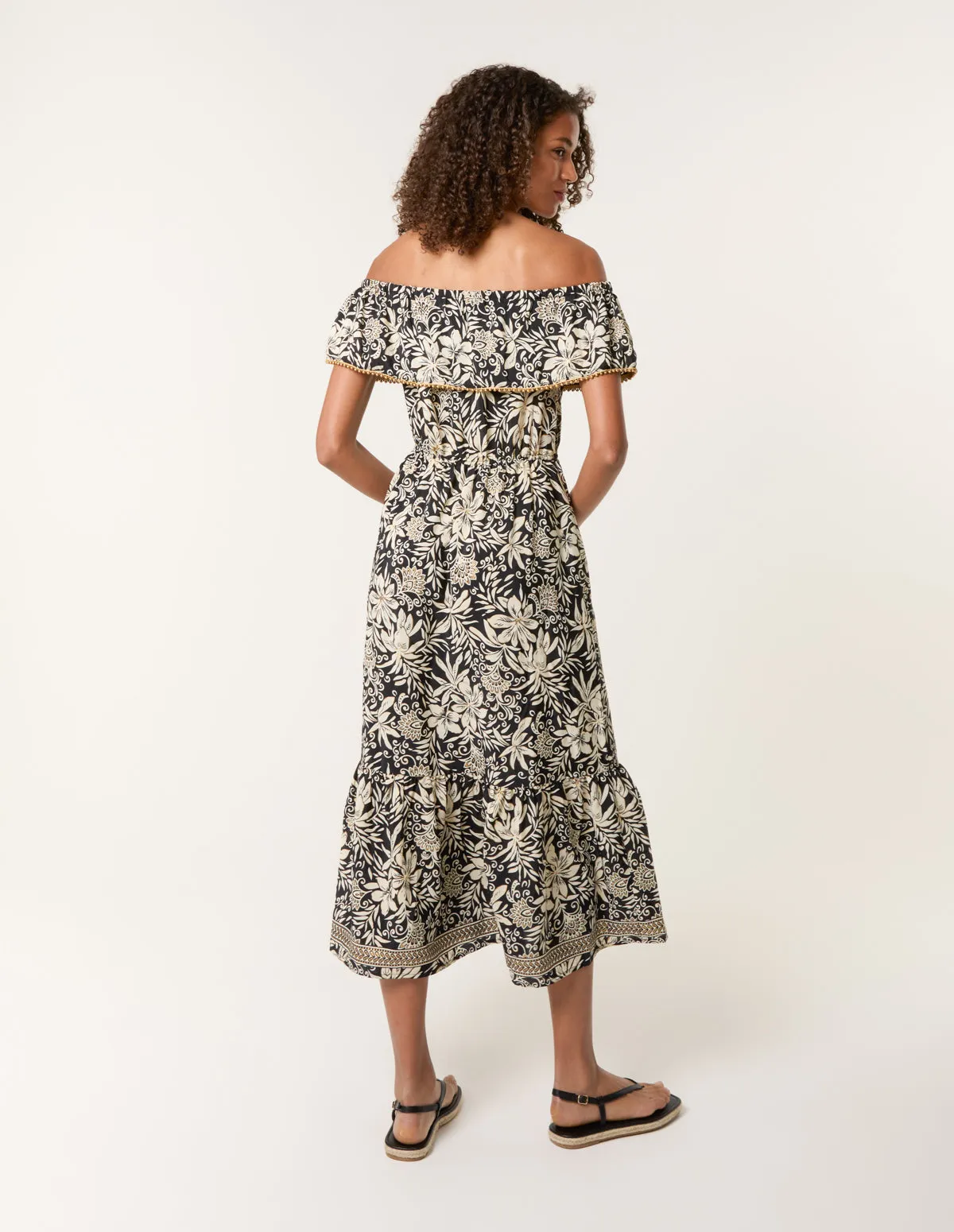 Gold Beaded Bardot Midi Dress sold by Blue Vanilla product image thumbnail 4