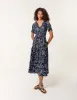 Notch Neck Elastic Midi Dress sold by Blue Vanilla