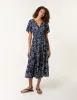 Notch Neck Elastic Midi Dress sold by Blue Vanilla