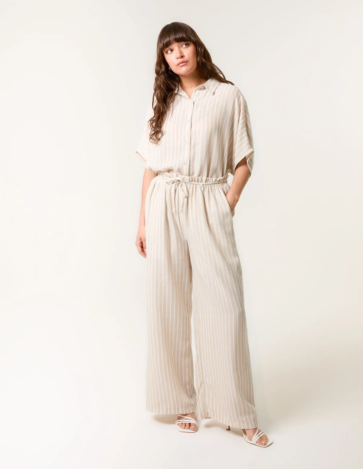 Paperbag Waist Pinstripe Trouser sold by Blue Vanilla