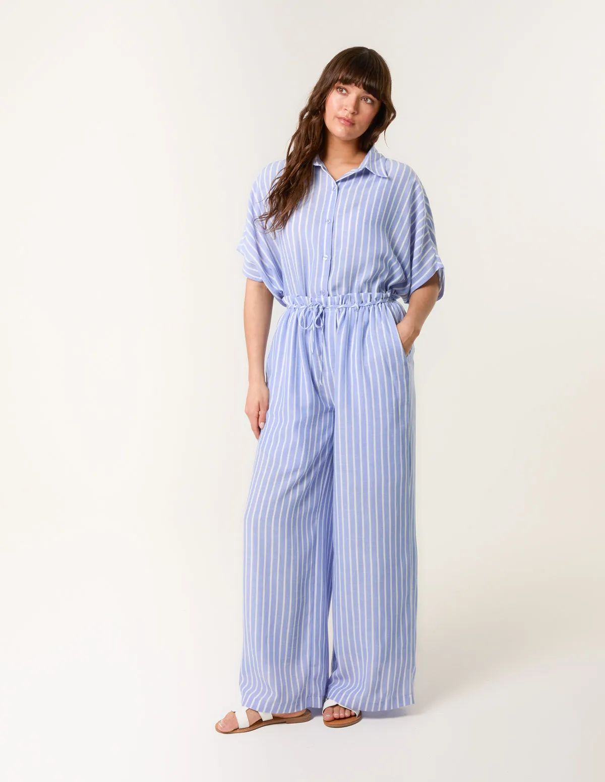 Paperbag Waist Pinstripe Trouser sold by Blue Vanilla