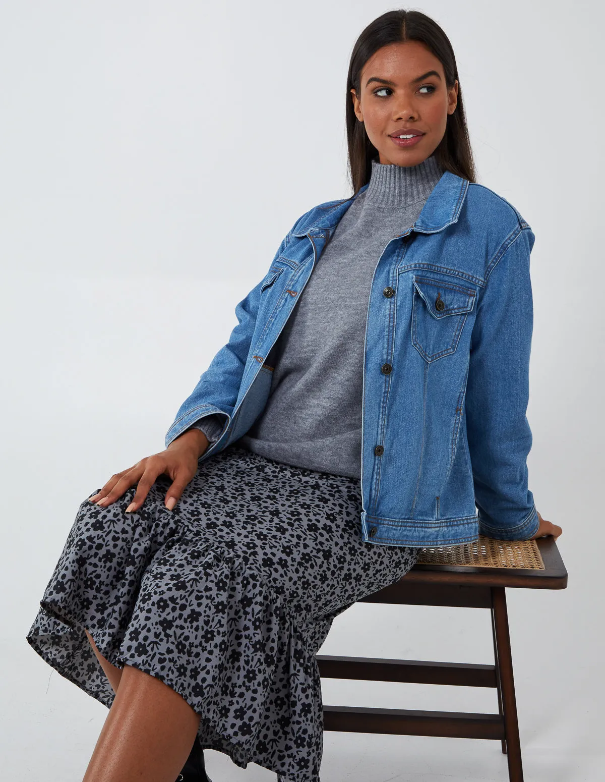 Floral Tiered Midi Skirt sold by Blue Vanilla product image thumbnail 3