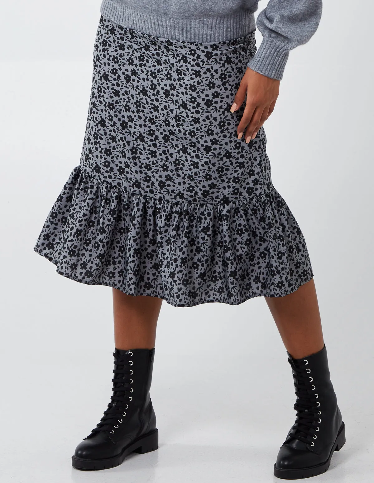 Floral Tiered Midi Skirt sold by Blue Vanilla product image thumbnail 2