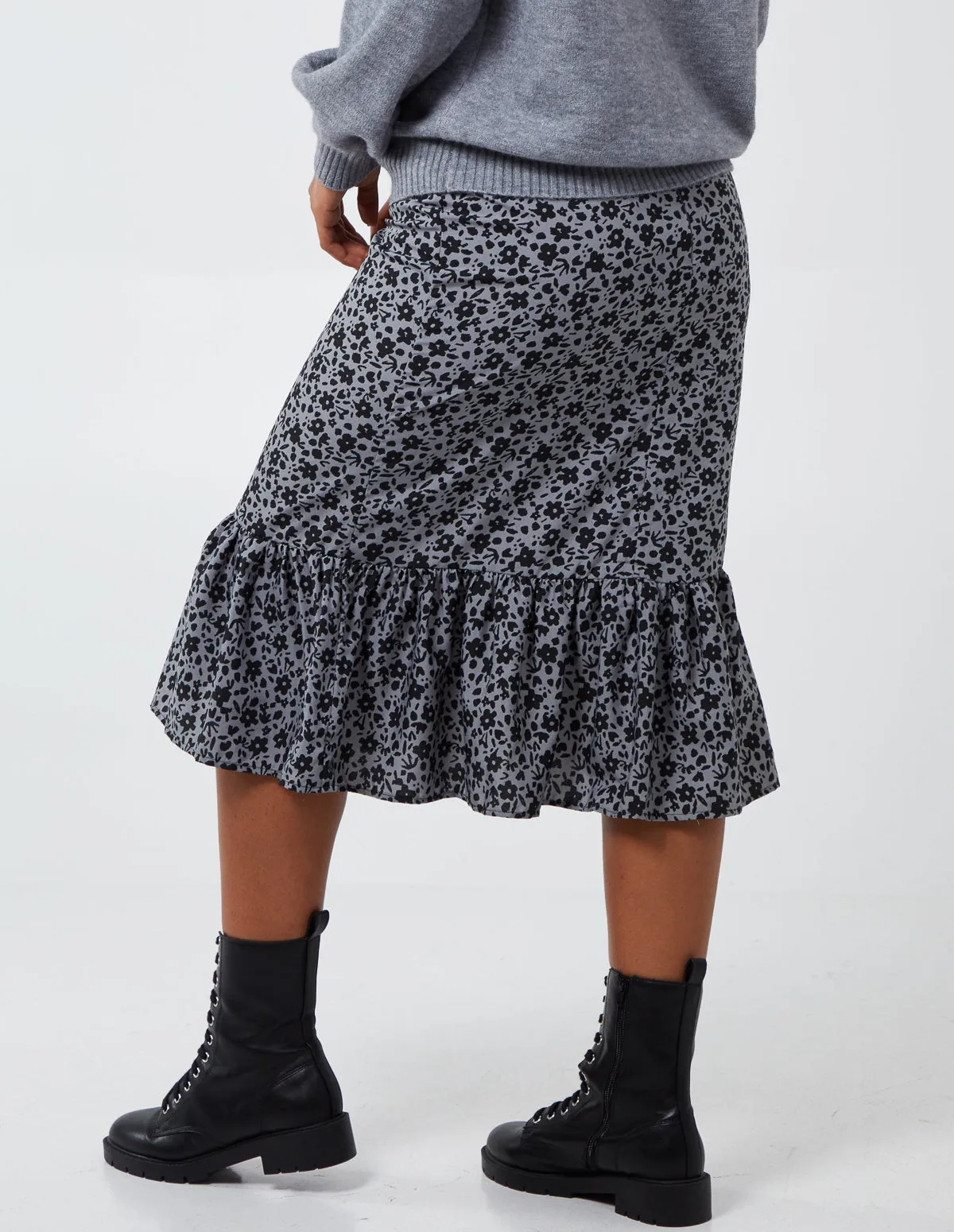 Floral Tiered Midi Skirt sold by Blue Vanilla product image thumbnail 4
