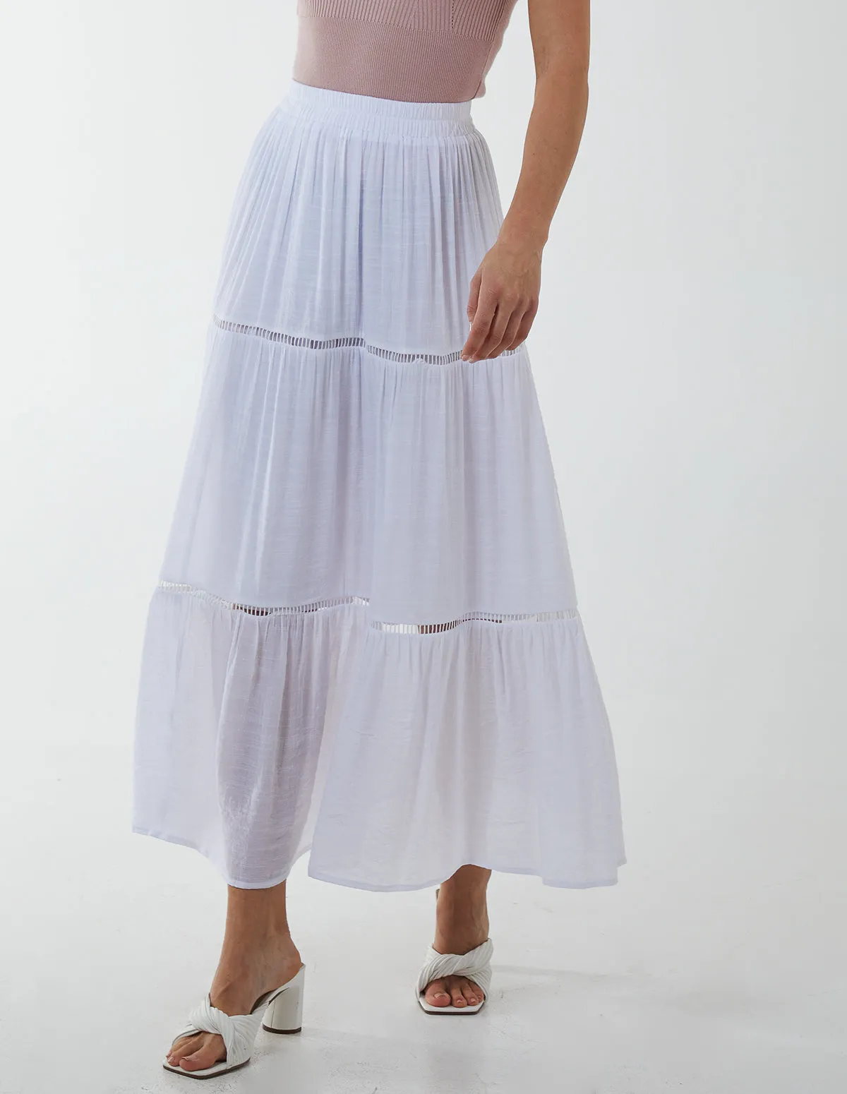 Ladder Trim Midi Skirt sold by Blue Vanilla product image thumbnail 2