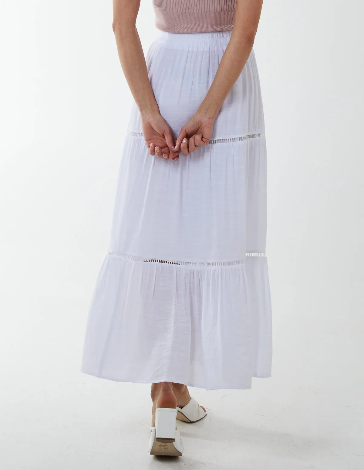 Ladder Trim Midi Skirt sold by Blue Vanilla product image thumbnail 4