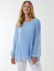 Long Sleeve Pleated Top sold by Blue Vanilla