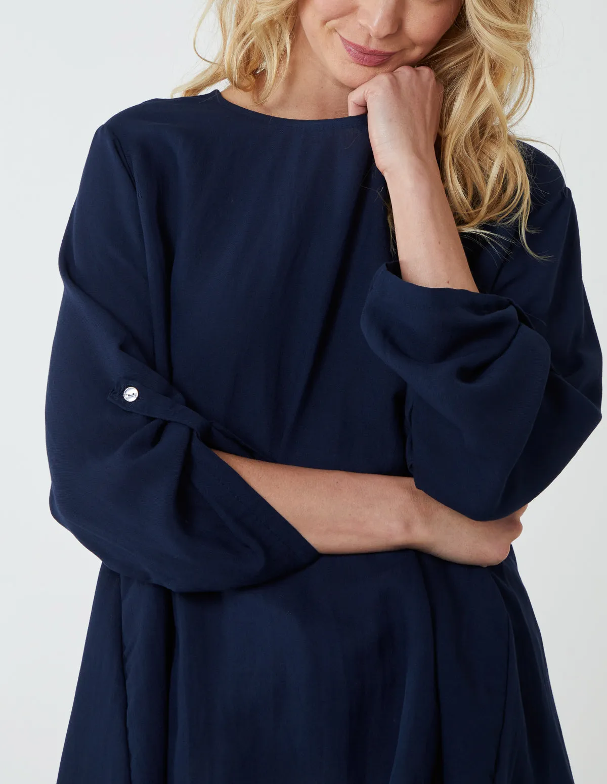 Round Neck Button Sleeve Blouse sold by Blue Vanilla product image thumbnail 2