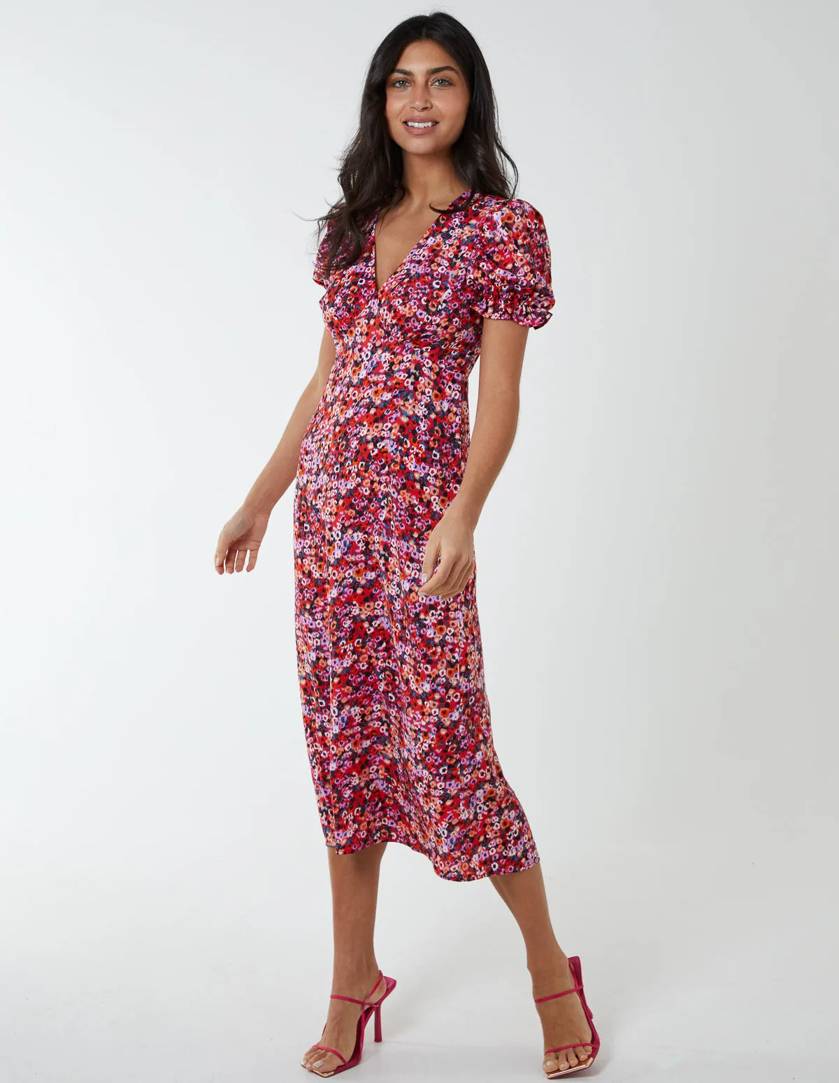 Frill Puff Sleeve Midi Dress sold by Blue Vanilla product image thumbnail 4