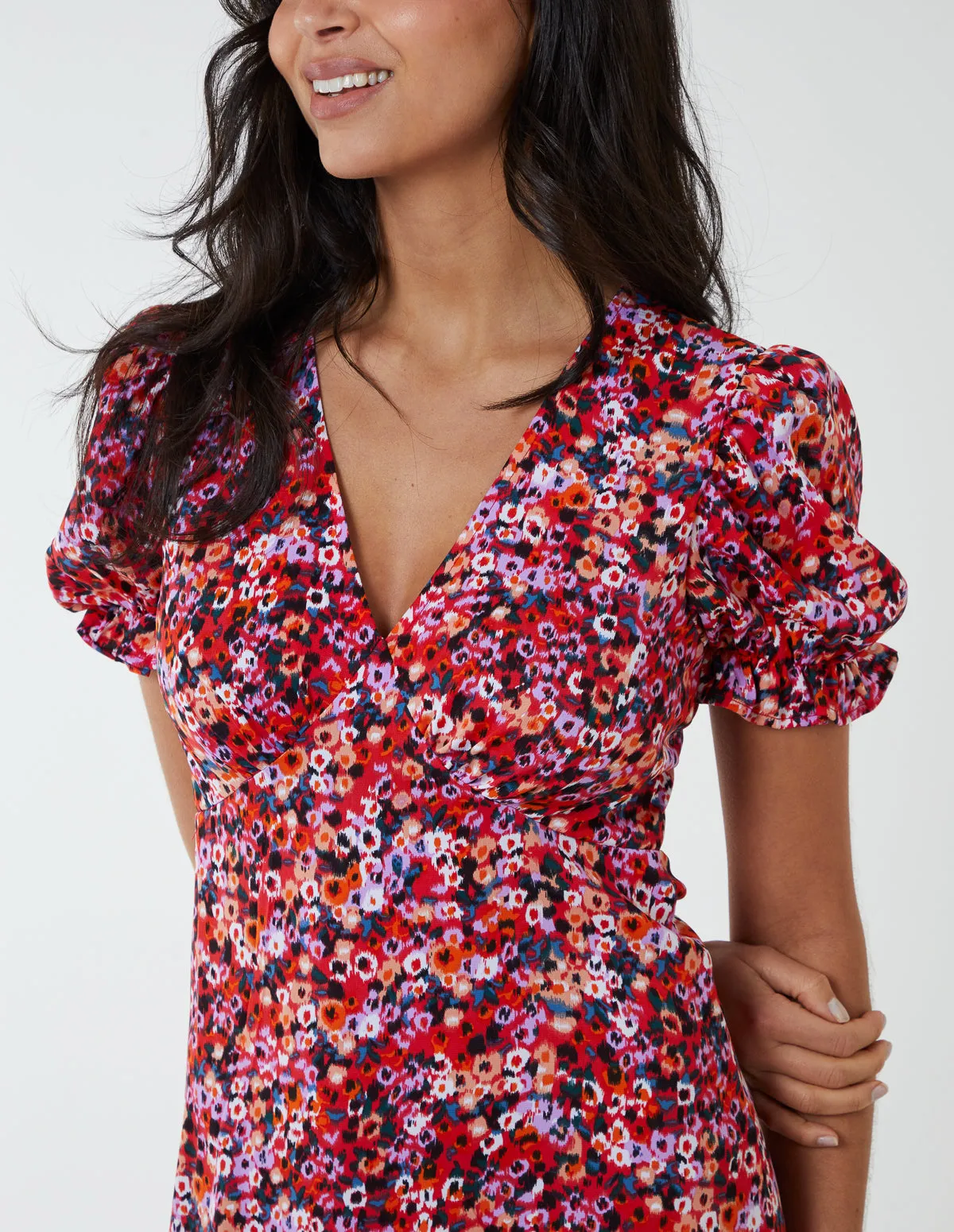 Frill Puff Sleeve Midi Dress sold by Blue Vanilla product image thumbnail 3