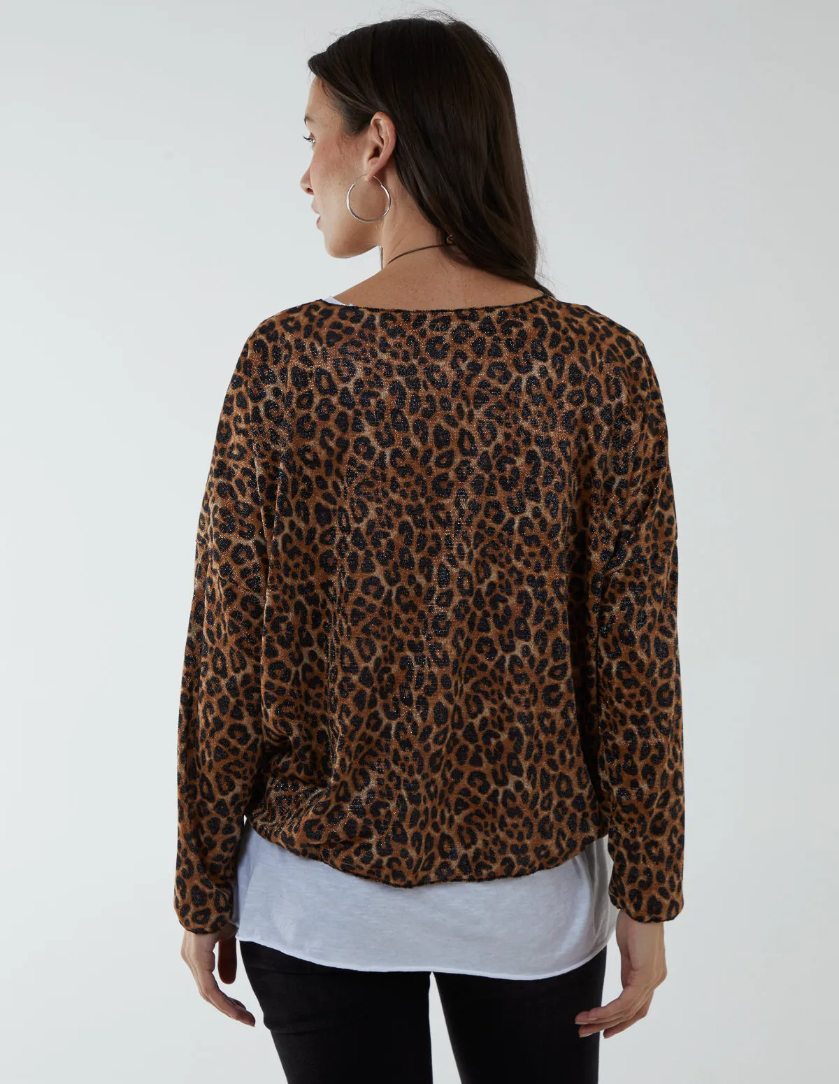 Leopard Glitter Necklace 3 in 1 Top sold by Blue Vanilla product image thumbnail 4