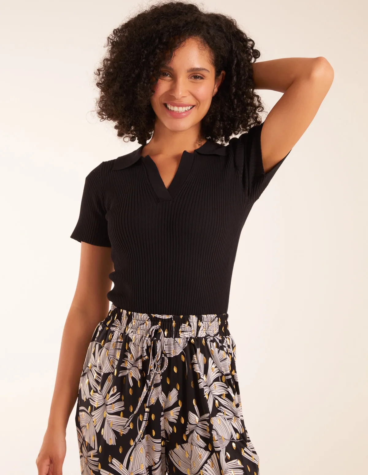 Leaf And Foil Detail Capri Trousers sold by Blue Vanilla product image thumbnail 2