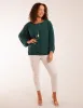 Batwing Necklace Elasticated Hem Top sold by Blue Vanilla