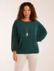Batwing Necklace Elasticated Hem Top sold by Blue Vanilla