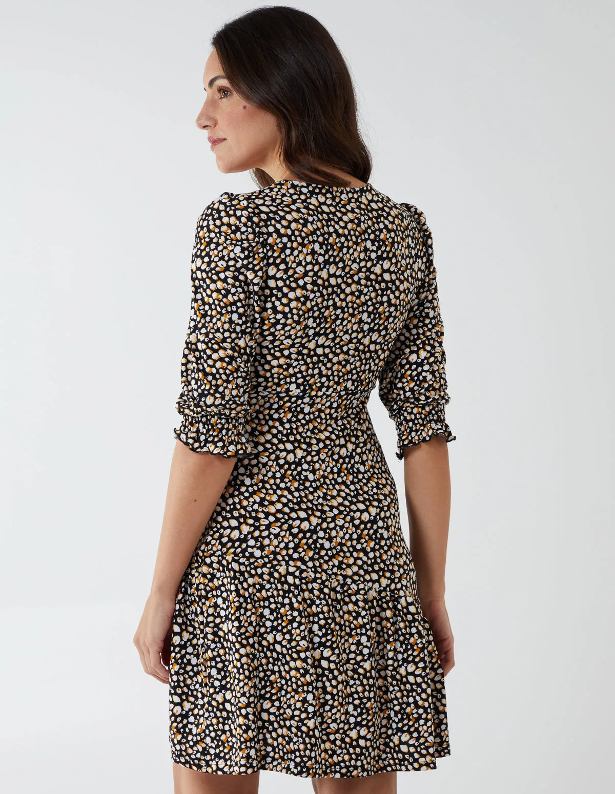 V Neck Bottom Frill Balloon Sleeve Tea Dress sold by Blue Vanilla product image thumbnail 5