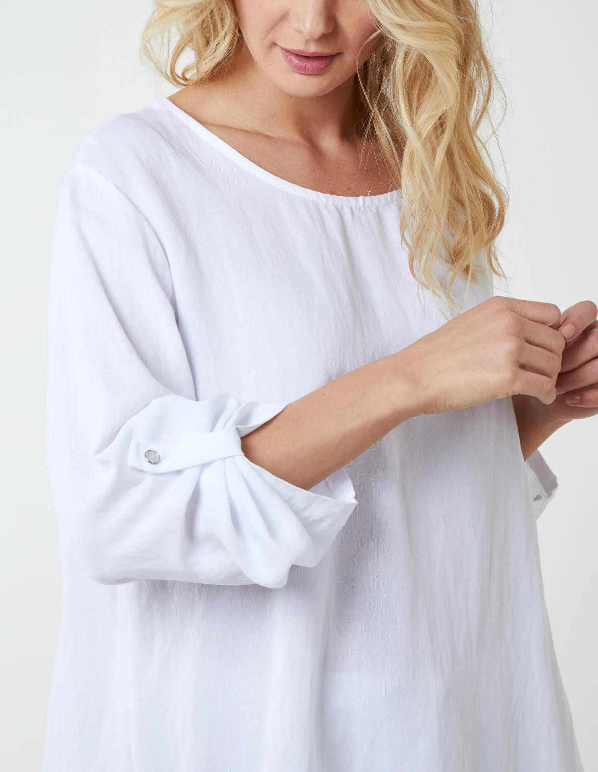 Round Neck Button Sleeve Blouse sold by Blue Vanilla product image thumbnail 2