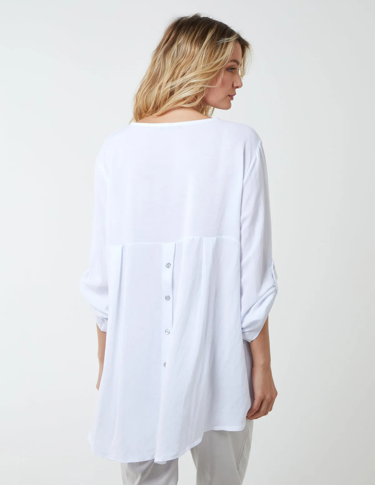 Round Neck Button Sleeve Blouse sold by Blue Vanilla product image thumbnail 4