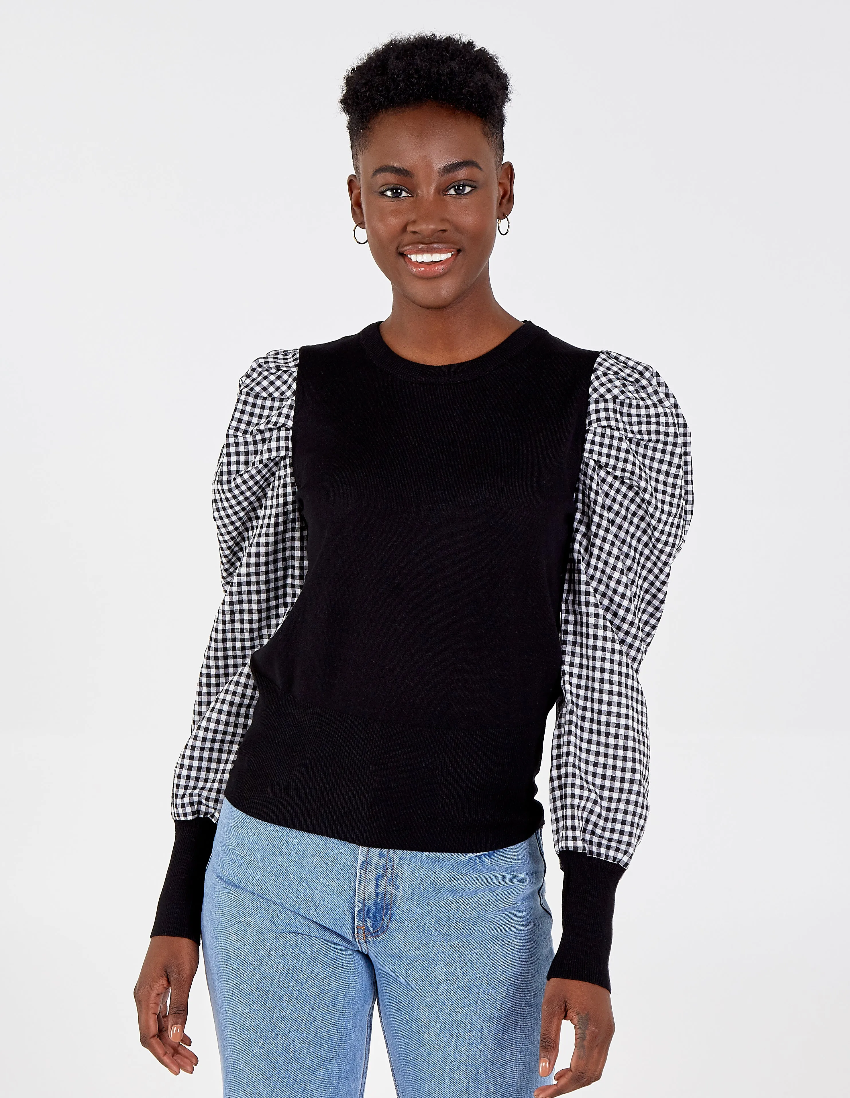 HUDA - Gingham Puff Sleeve Top sold by Blue Vanilla product image thumbnail 2