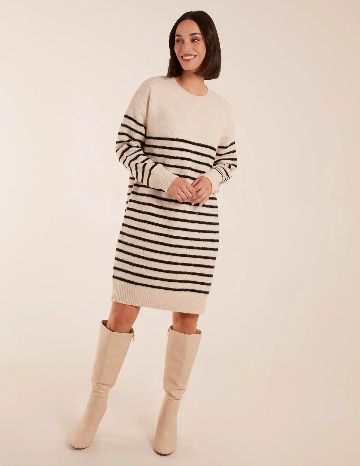 Crew Neck Striped Jumper Dress sold by Blue Vanilla product image thumbnail 3