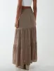 Shirring Waist Tiered Maxi Skirt sold by Blue Vanilla