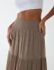 Shirring Waist Tiered Maxi Skirt sold by Blue Vanilla