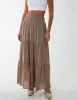 Shirring Waist Tiered Maxi Skirt sold by Blue Vanilla