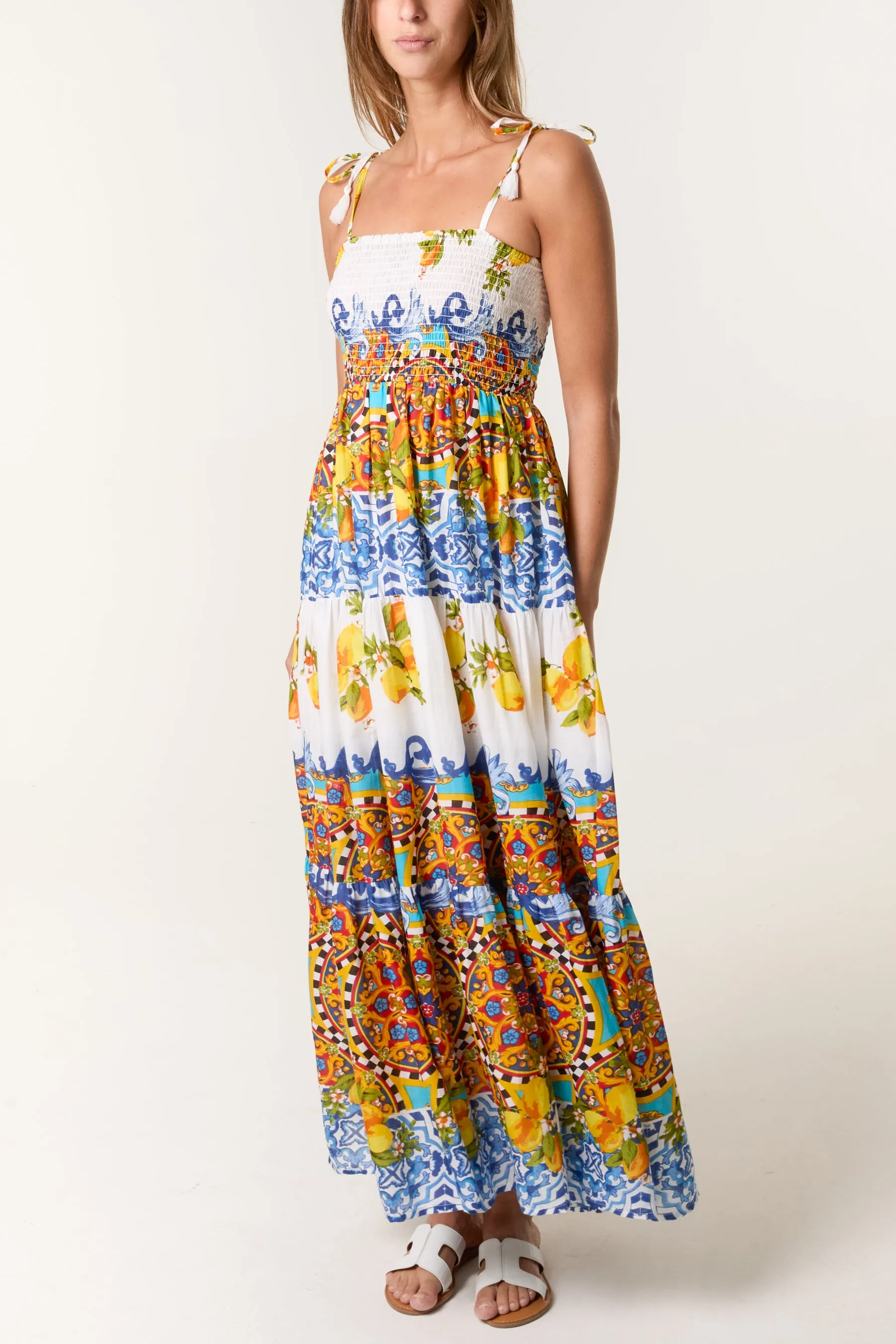 Print Shirred Dress sold by Blue Vanilla product image thumbnail 3