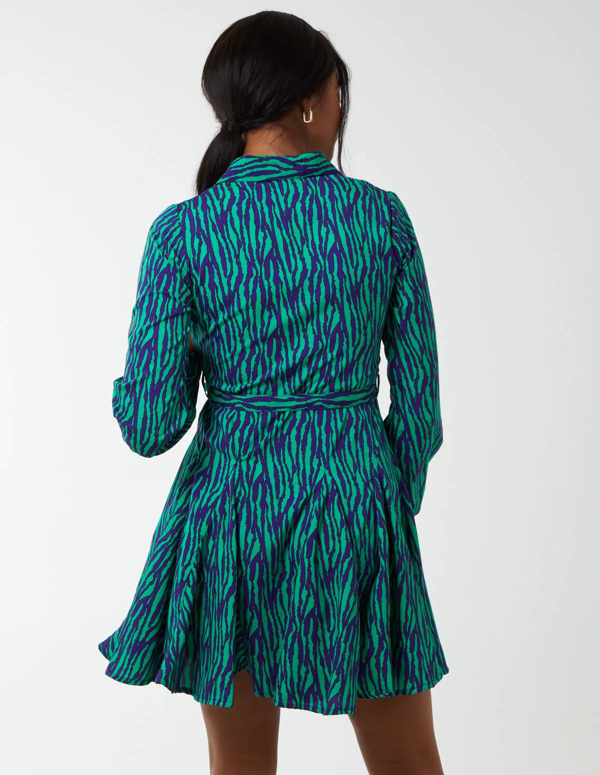 Abstract Zebra Print Shirt Mini Dress sold by Blue Vanilla product image thumbnail 5
