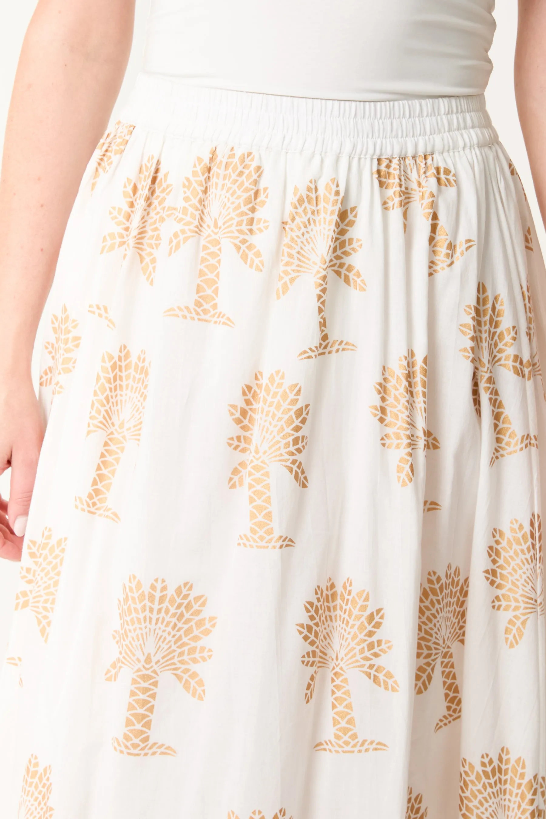 Gold Palm Print Circle Skirt sold by Blue Vanilla product image thumbnail 4