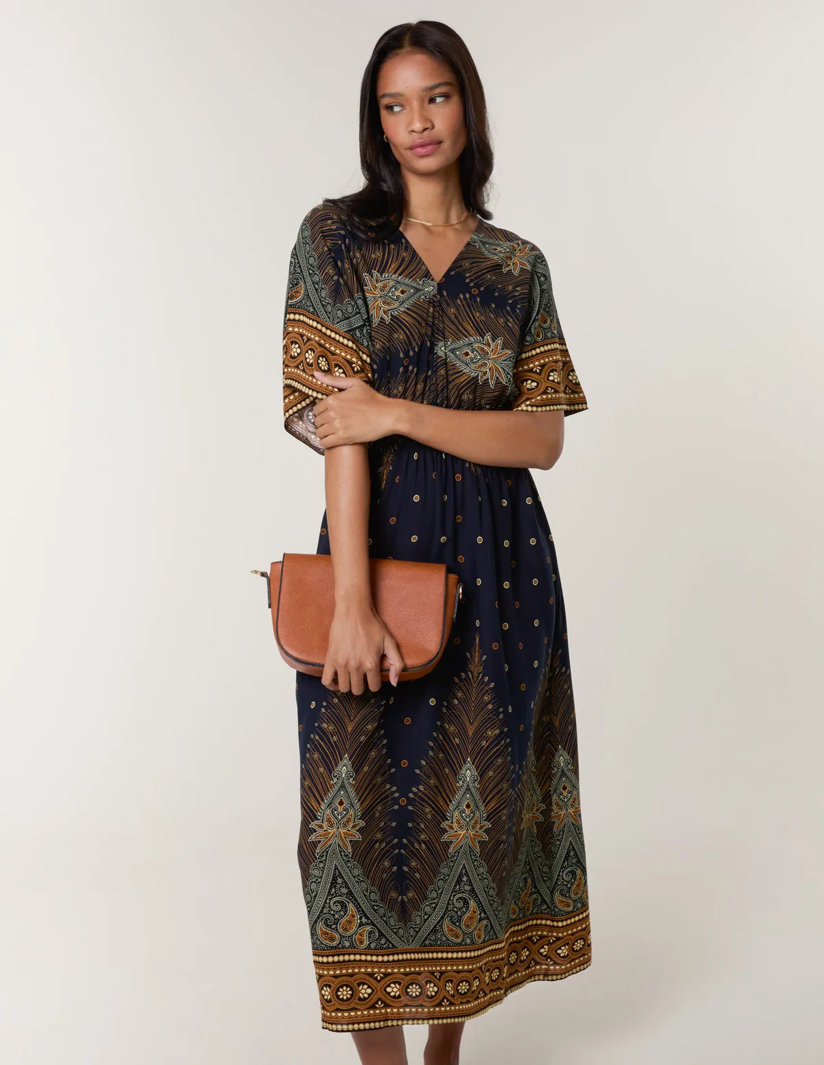 Peacock Print Maxi Dress sold by Blue Vanilla product image thumbnail 2