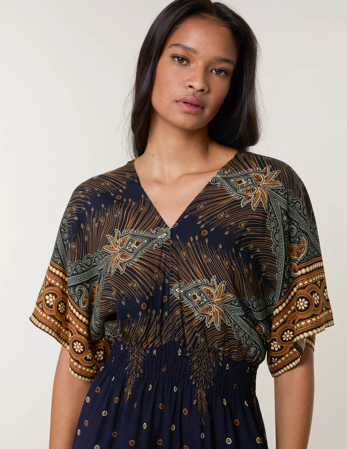 Peacock Print Maxi Dress sold by Blue Vanilla product image thumbnail 4