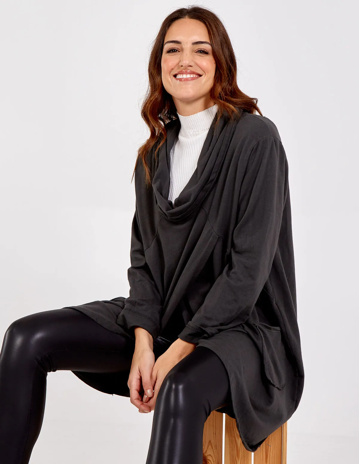 Cowl Neck Tunic Top sold by Blue Vanilla