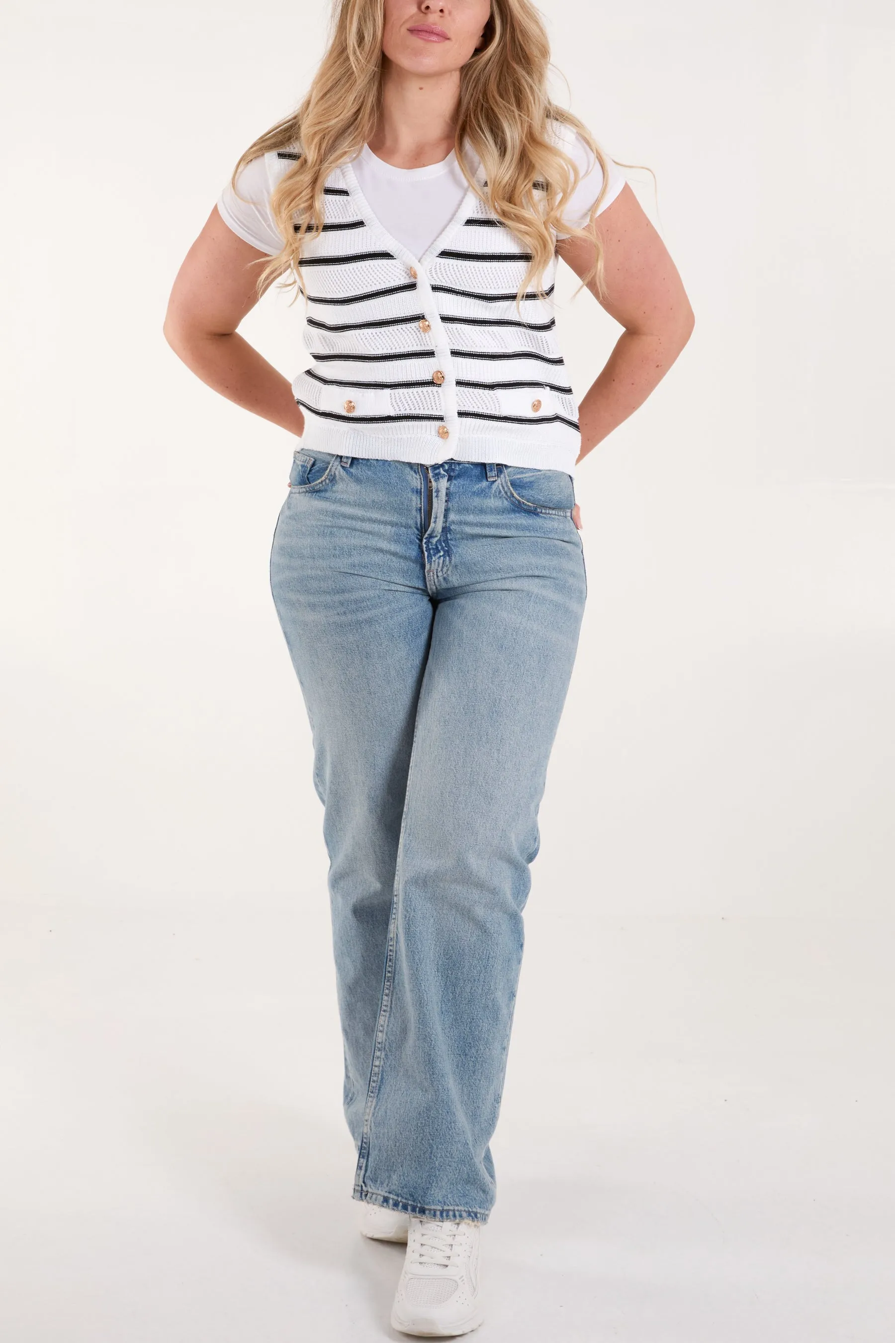 Stripe Sleeveless Knit Vest sold by Blue Vanilla product image thumbnail 4