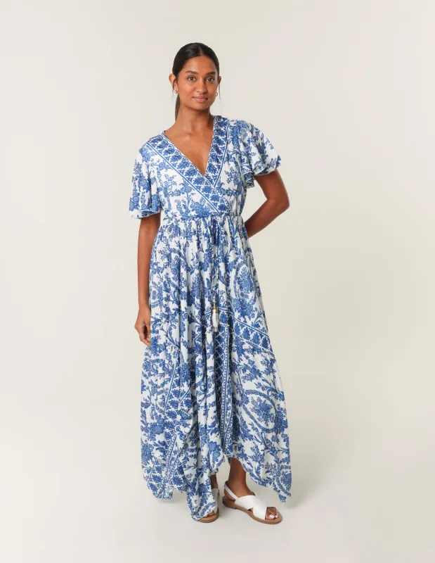 Asymmetric Hem Wrap Dress sold by Blue Vanilla
