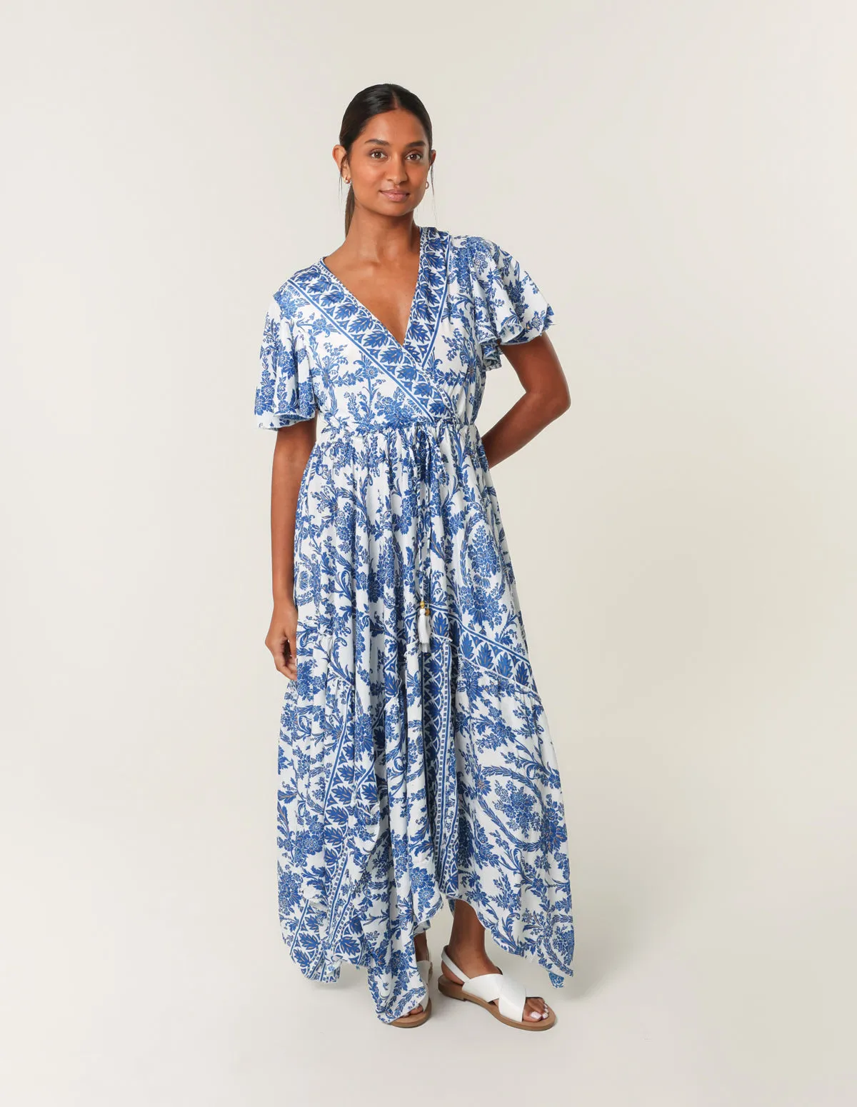 Asymmetric Hem Wrap Dress sold by Blue Vanilla