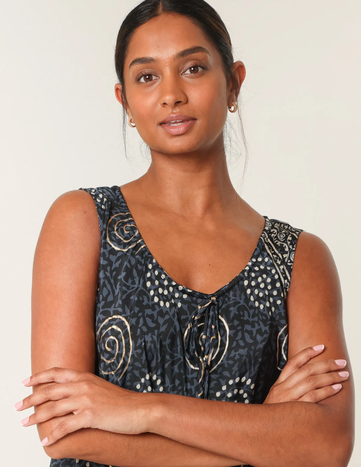 Tie Neck Maxi Dress sold by Blue Vanilla product image thumbnail 2
