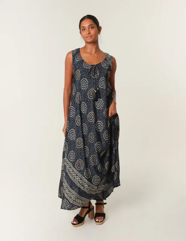 Tie Neck Maxi Dress made by Blue Vanilla