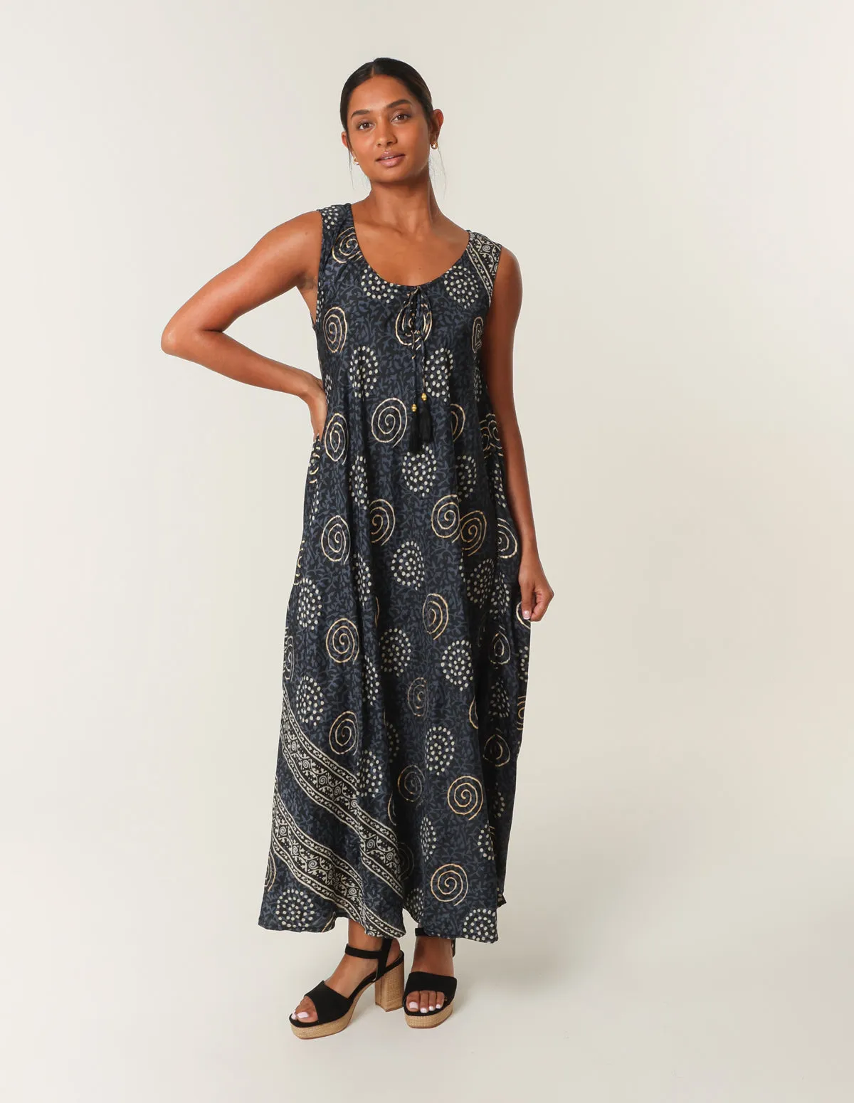 Tie Neck Maxi Dress sold by Blue Vanilla product image thumbnail 3