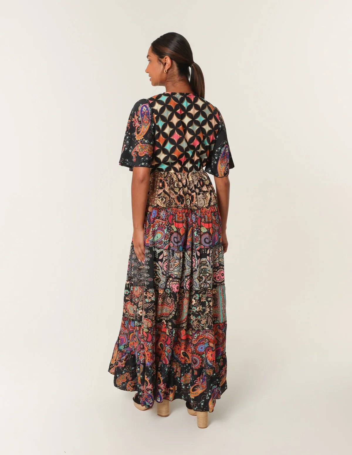 Angel Sleeve Button Front Maxi Dress sold by Blue Vanilla product image thumbnail 4