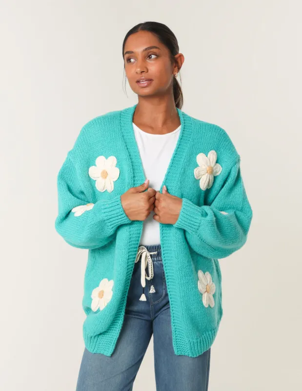 Daisy Large Flower Cardigan sold by Blue Vanilla