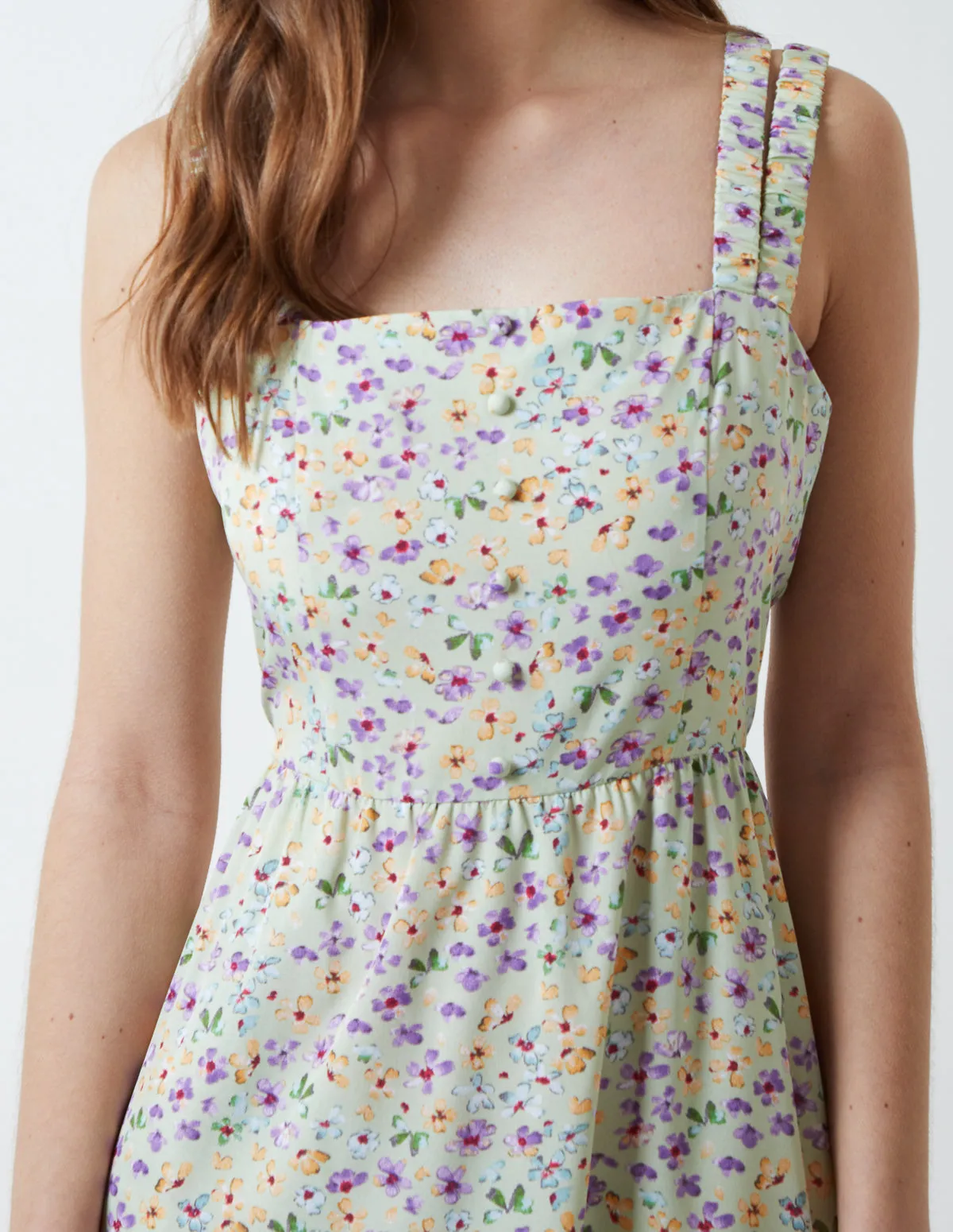 BLESSING - Floral Print Double Strap Midi Dress sold by Blue Vanilla product image thumbnail 4
