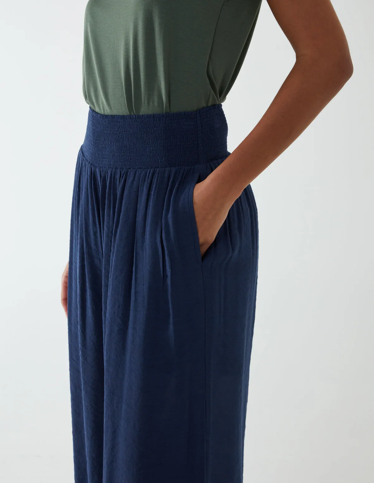 Shirring Waist Wide Leg Trousers sold by Blue Vanilla product image thumbnail 2
