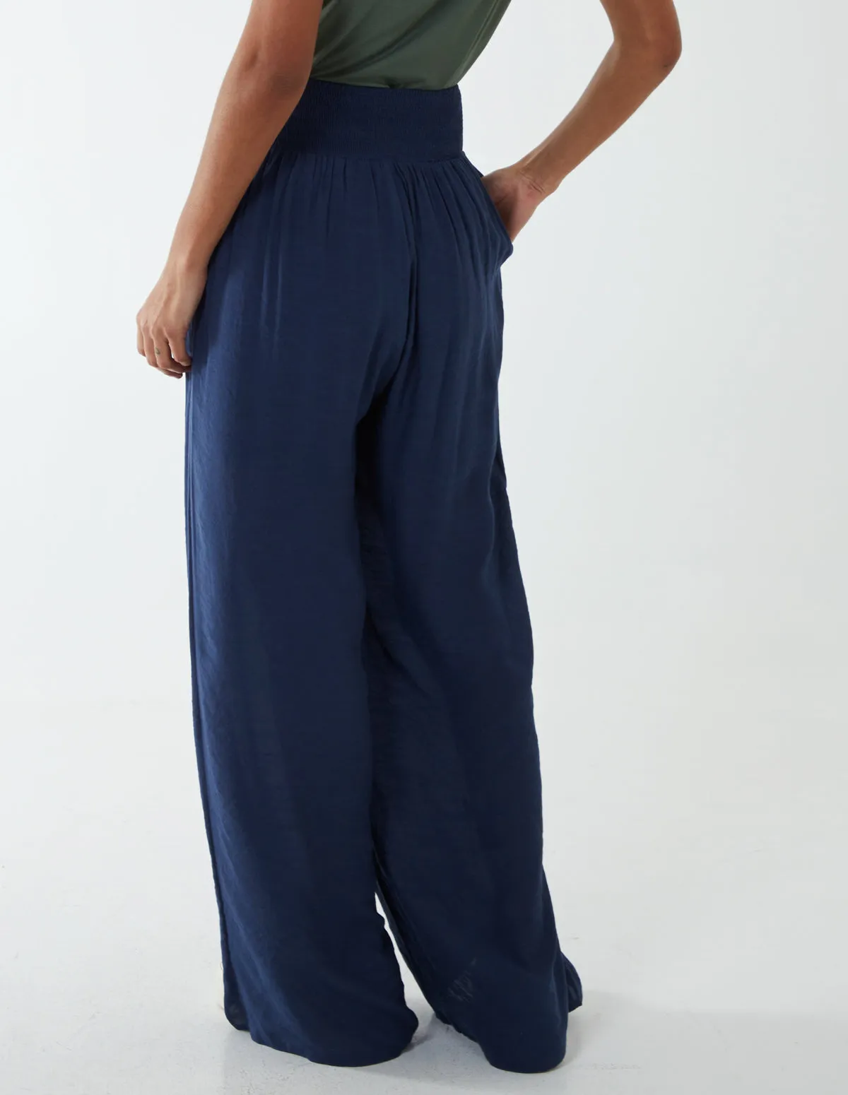 Shirring Waist Wide Leg Trousers sold by Blue Vanilla product image thumbnail 5