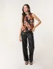 Printed Sleeveless Puff Hem Blouse sold by Blue Vanilla