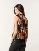Printed Sleeveless Puff Hem Blouse sold by Blue Vanilla