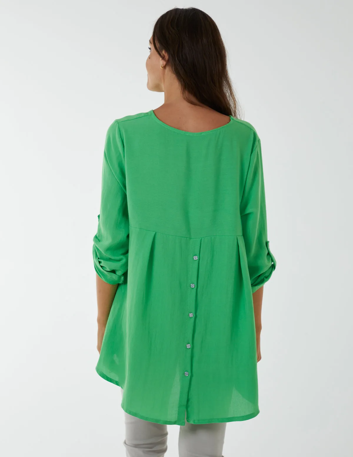 Round Neck Button Sleeve Blouse sold by Blue Vanilla product image thumbnail 3